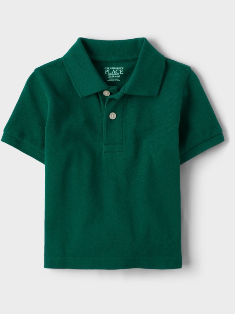 Boys Green Short Sleeve Polo, Size: 12-18 Months
